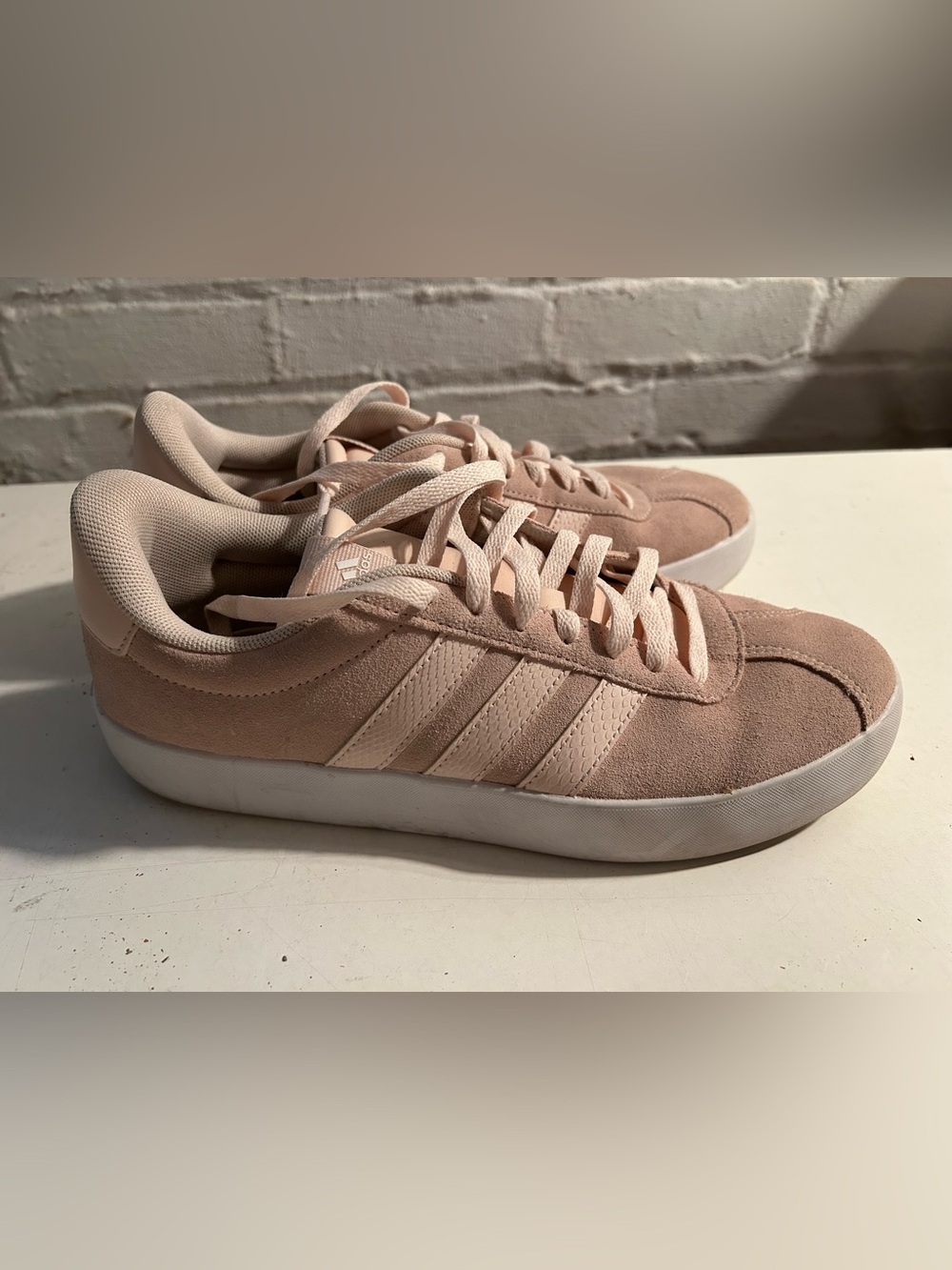 adidas Women's Blush Pink Suede Low-Top Sneakers